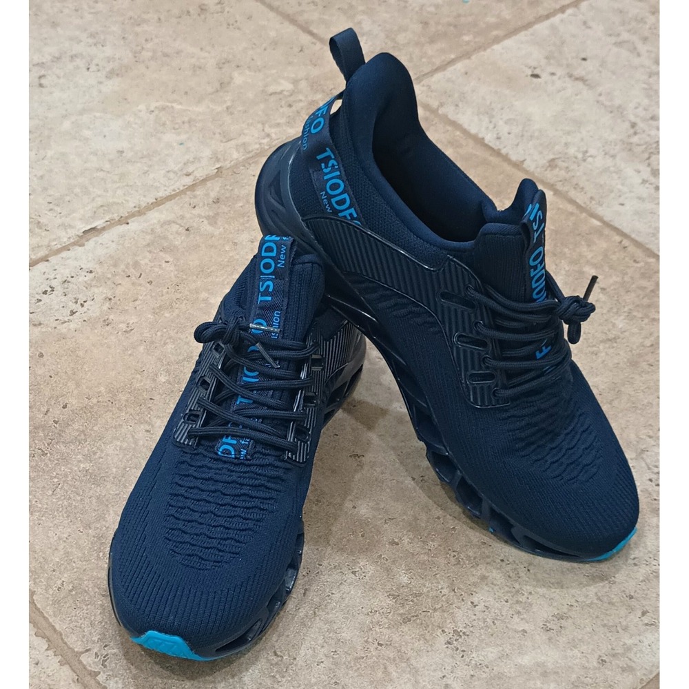 TSIODFO Mens Navy Blue Low Top Lace Up Athletic Sneakers Activewear Size 10
